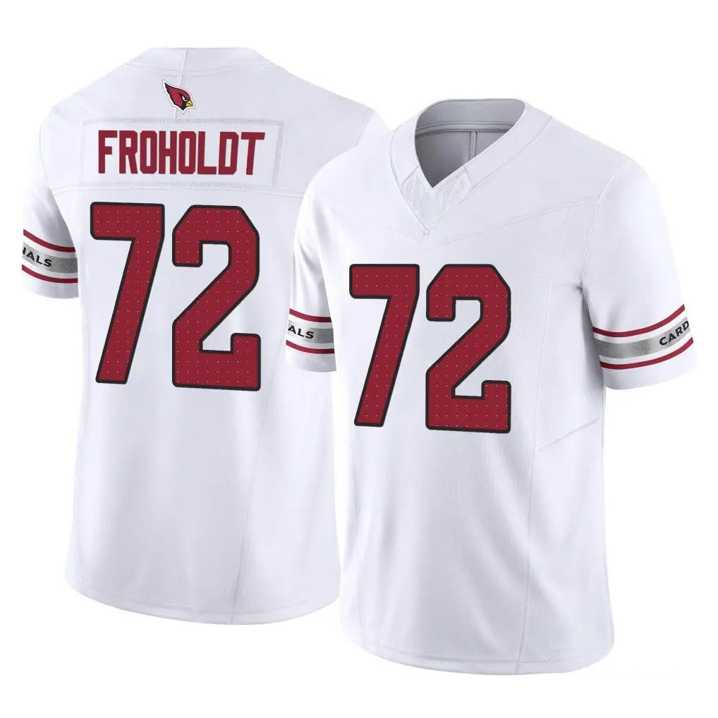 A.Cardinals #72 Hjalte Froholdt Player White Vapor F.U.S.E. Limited Home Game Gdoa Stitched Jerseys