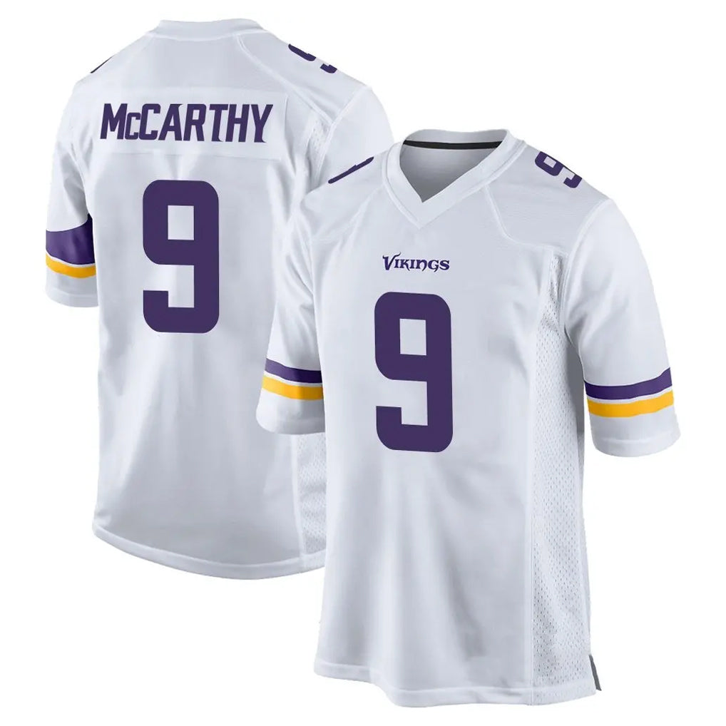 M.Vikings #9 J.J. McCarthy Player White Home Game Gdoa Stitched Jerseys