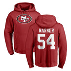 SF.49ers #54 Fred Warner Player Red LOGO Pullover Hoodies Home Game Gdoa Stitched Jerseys