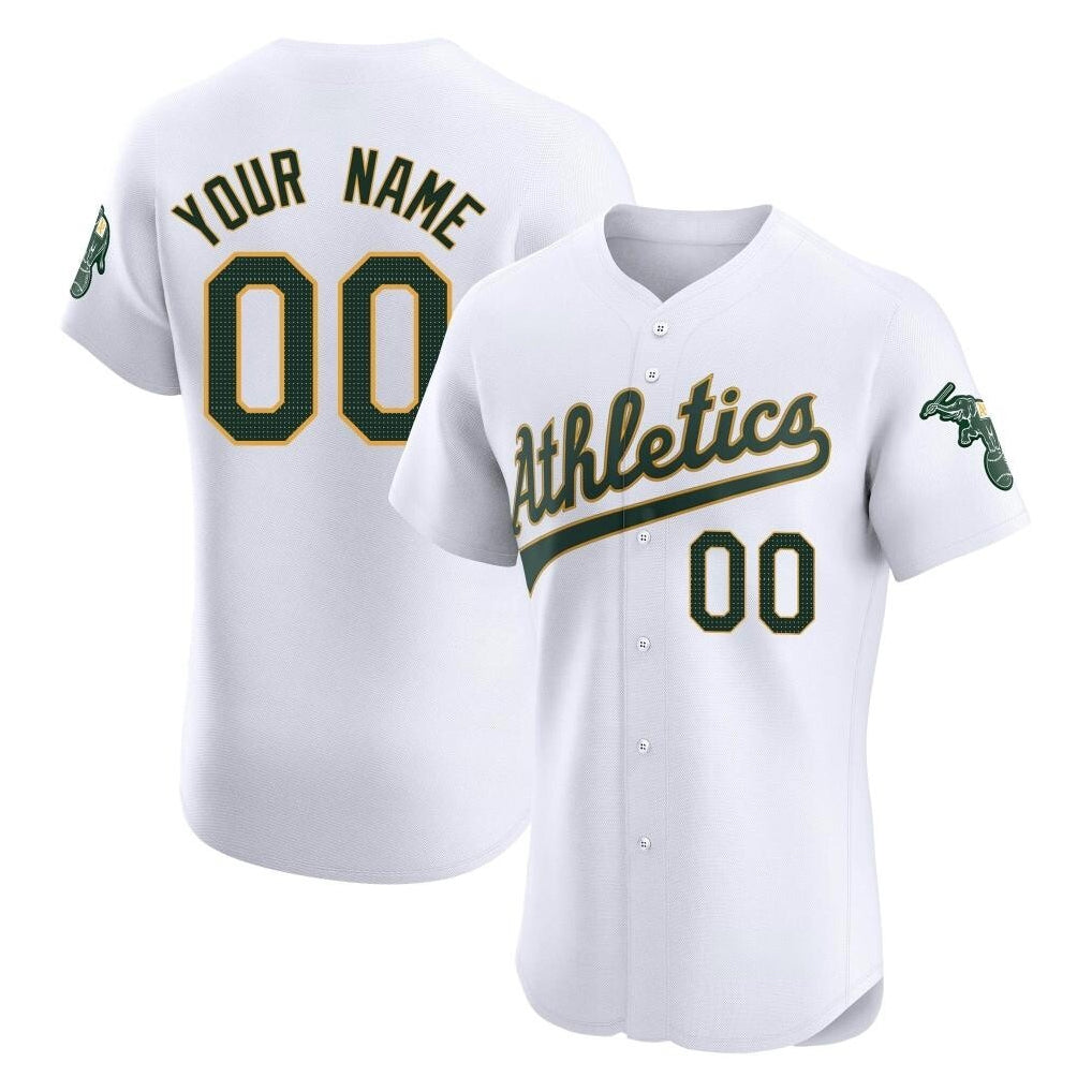 Custom Athletics White Limited Elite Home Game Any name & number Gdoa Stitched Jerseys