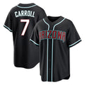 A.Diamondbacks #7 Corbin Carroll Player Black Fashion Out Home Game Gdoa Stitched Jerseys