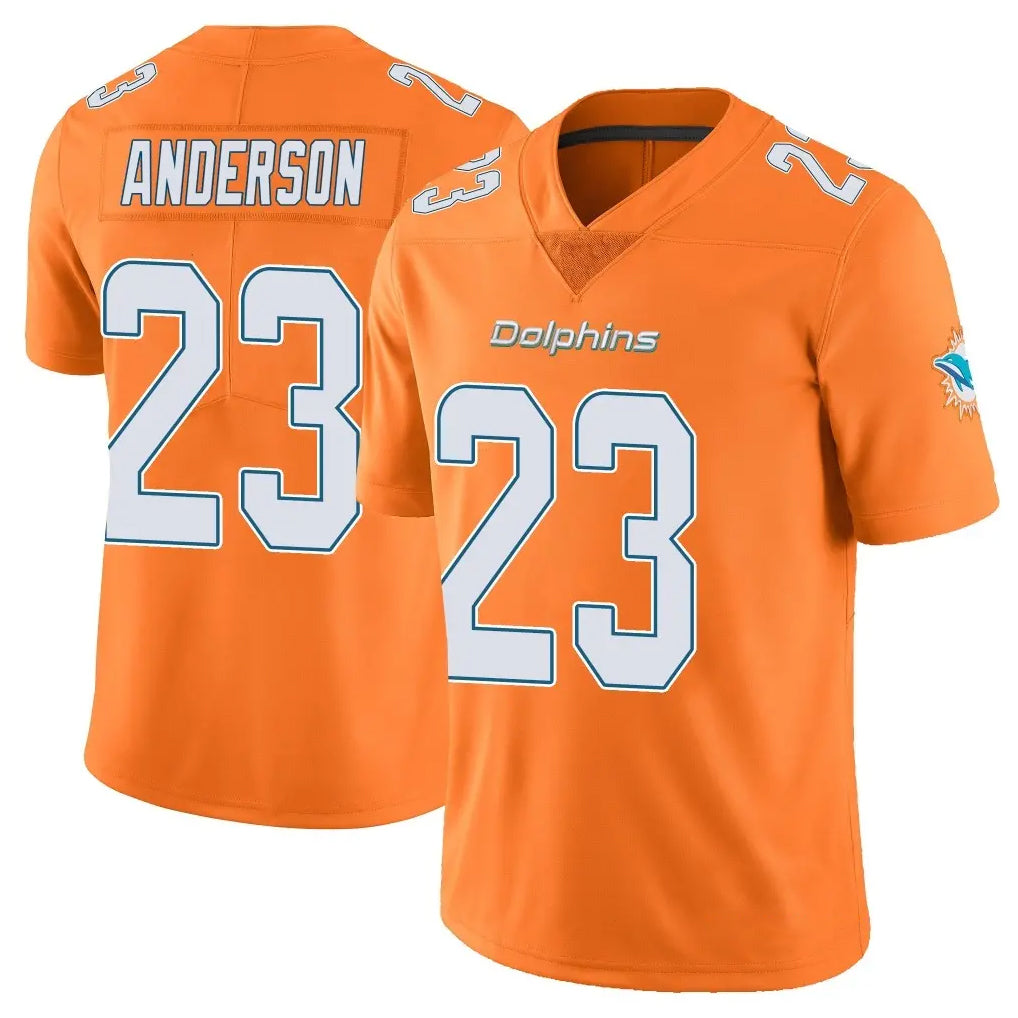 M.Dolphins #23 Zayne Anderson Player Orange Limited Home Game Gdoa Stitched Jerseys