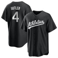 Athletics #4 Lawrence Butler player Black&White Replica Alternate Stitched Jersey