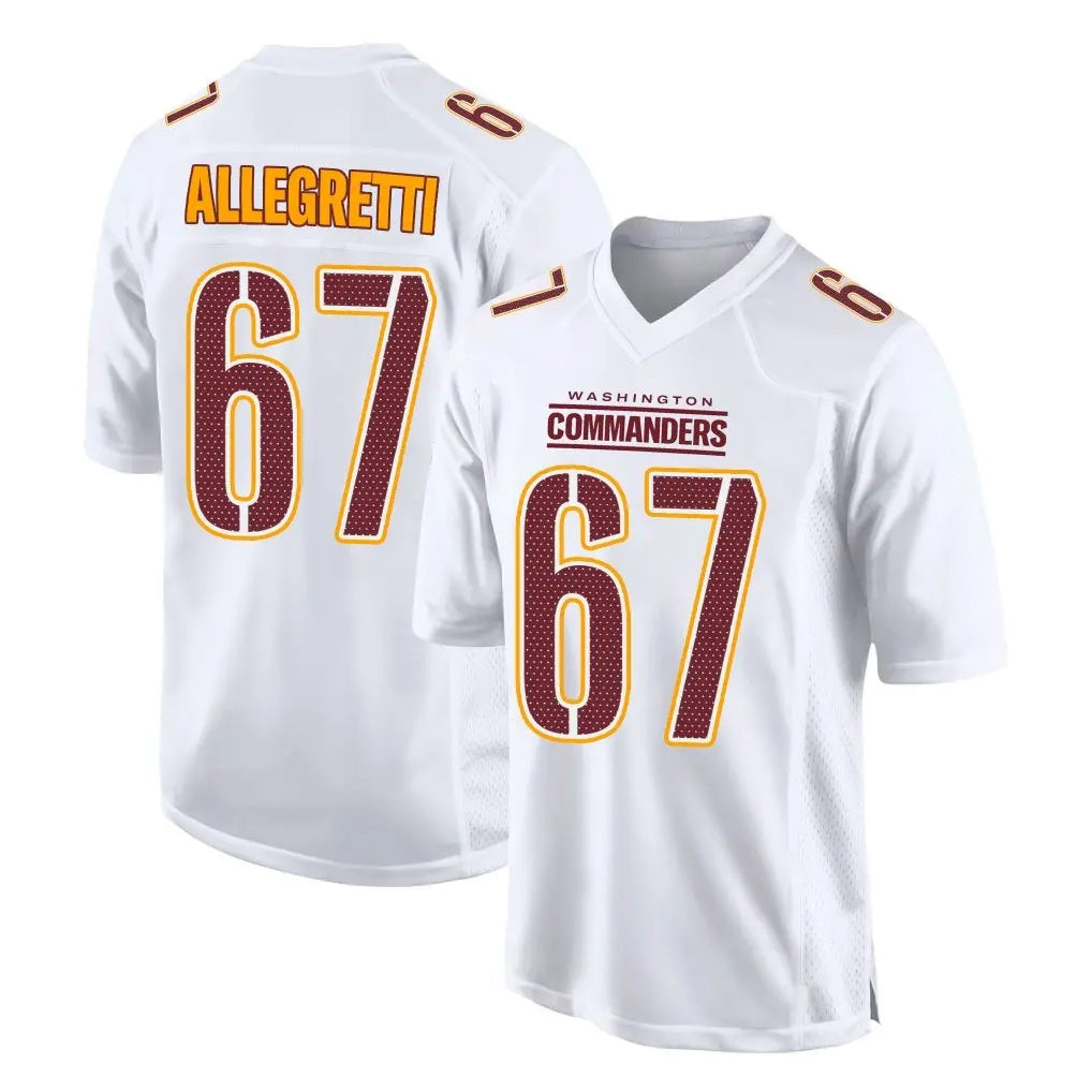 W.Commanders #67 Nick Allegretti Player White Tundra Fashion Home Game Gdoa Stitched Jerseys