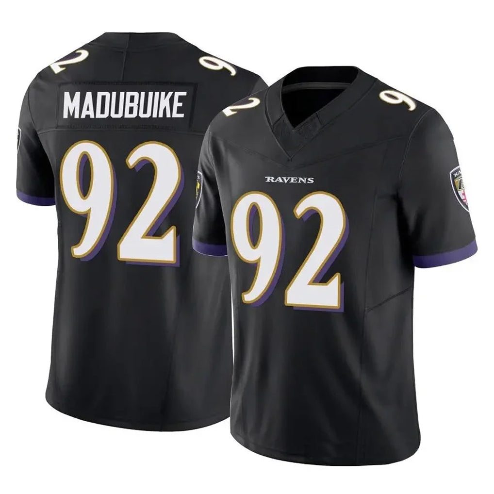 B.Ravens #92 Nnamdi Madubuike Player Black Vapor F.U.S.E. Limited Gdoa Stitched Jerseys