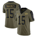 KC.Chiefs #15 Patrick Mahomes Player Olive Salute To Service Limited Game Gdoa Stitched Jerseys