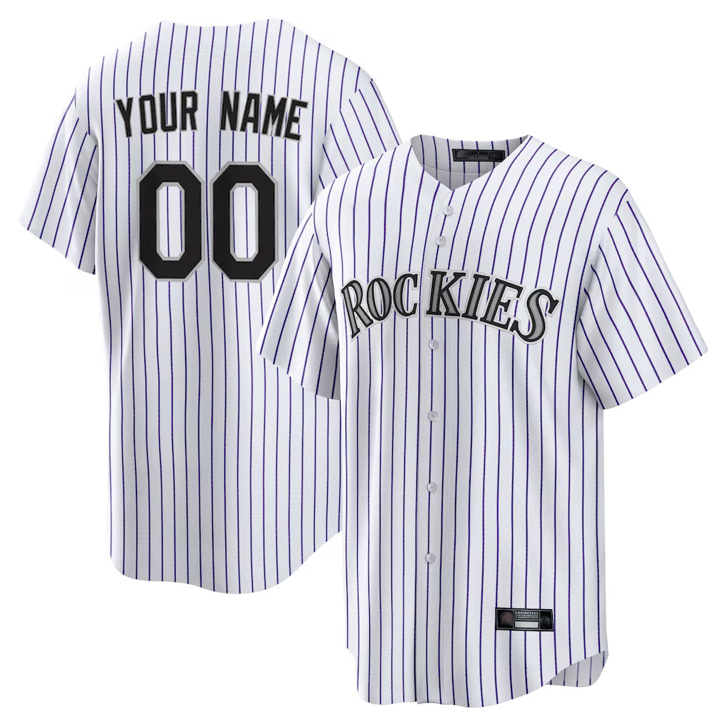 Custom C.Rockies White Home Game Any Name & Number Gdoa Stitched Jerseys