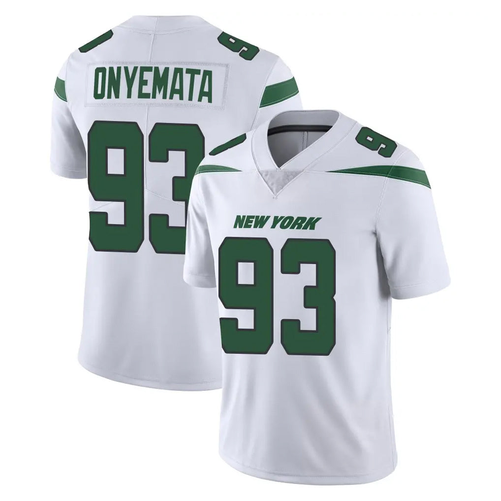 NY.Jets #93 David Onyemata Player White Spotlight Limited Vapor Home Game Gdoa Stitched Jerseys