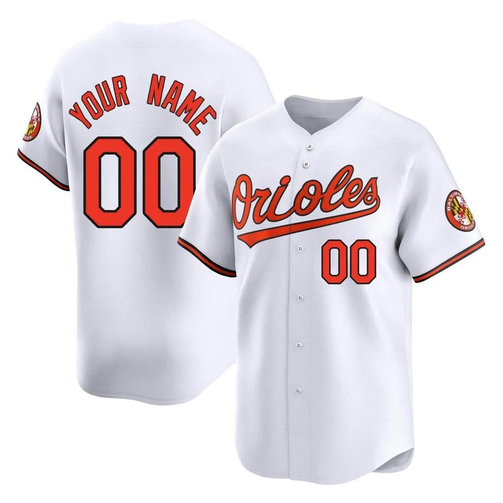 Custom B.Orioles White Limited Home Game Any Name & Number Gdoa Stitched Jerseys