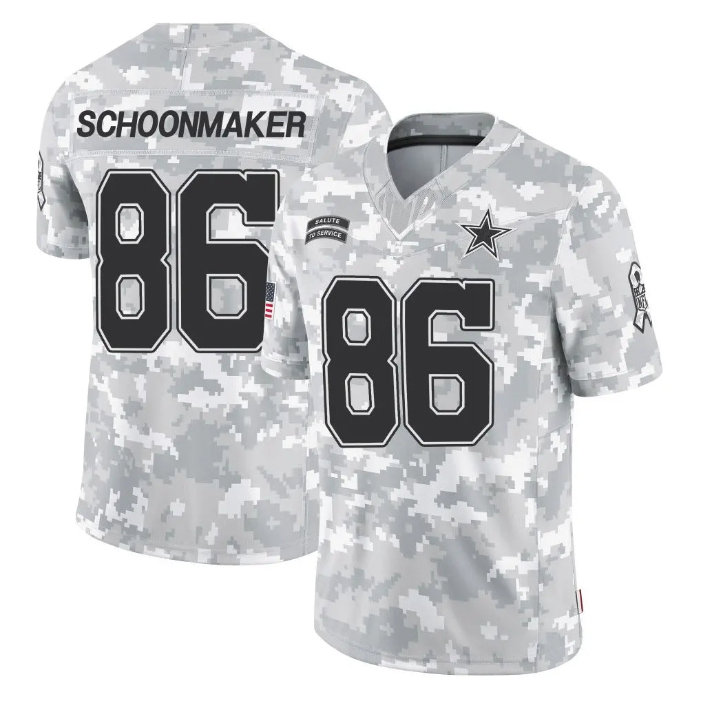 D.Cowboys #86 Luke Schoonmaker Player Arctic Camo Salute to Service Limited Home Game Gdoa Stitched Jerseys