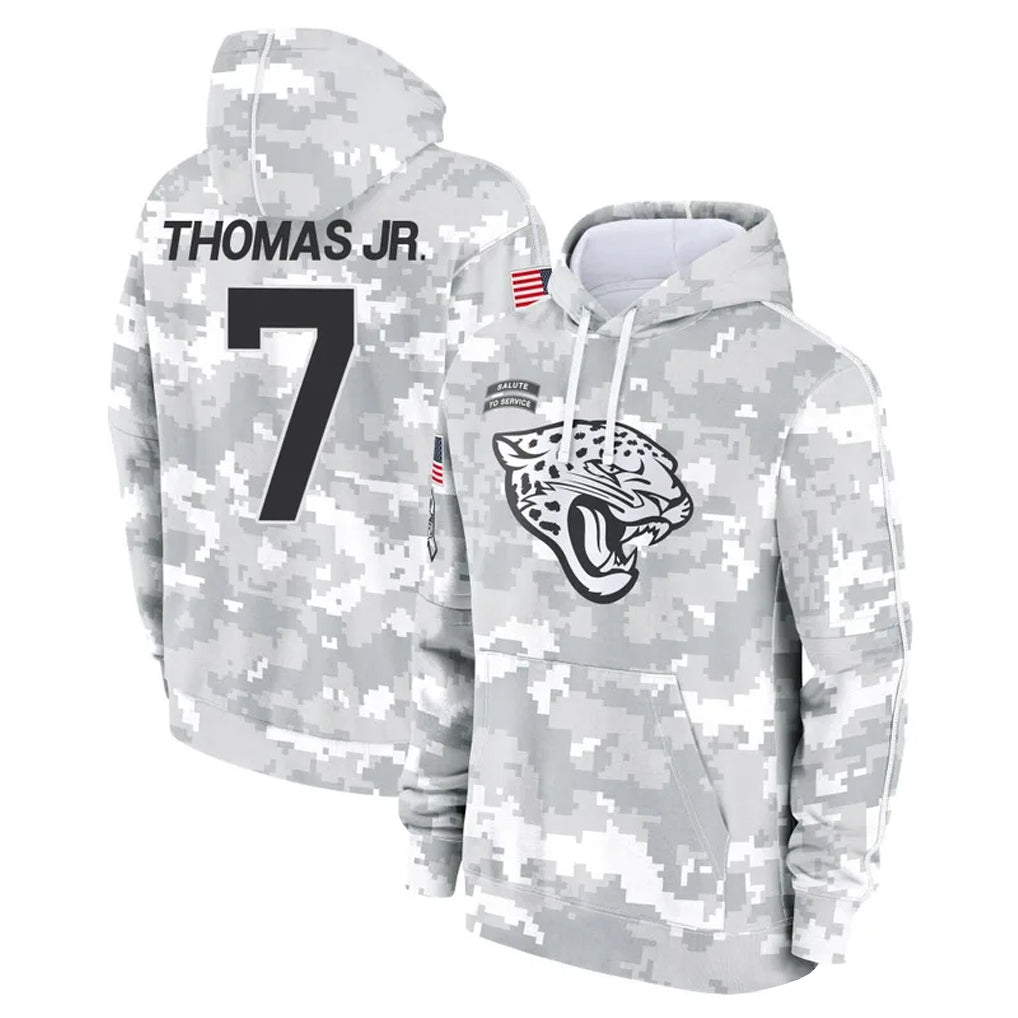 J.Jaguars #7 Brian Thomas Jr. Player Arctic Camo Salute to Service Hoodies Limited Game Gdoa Stitched Jerseys