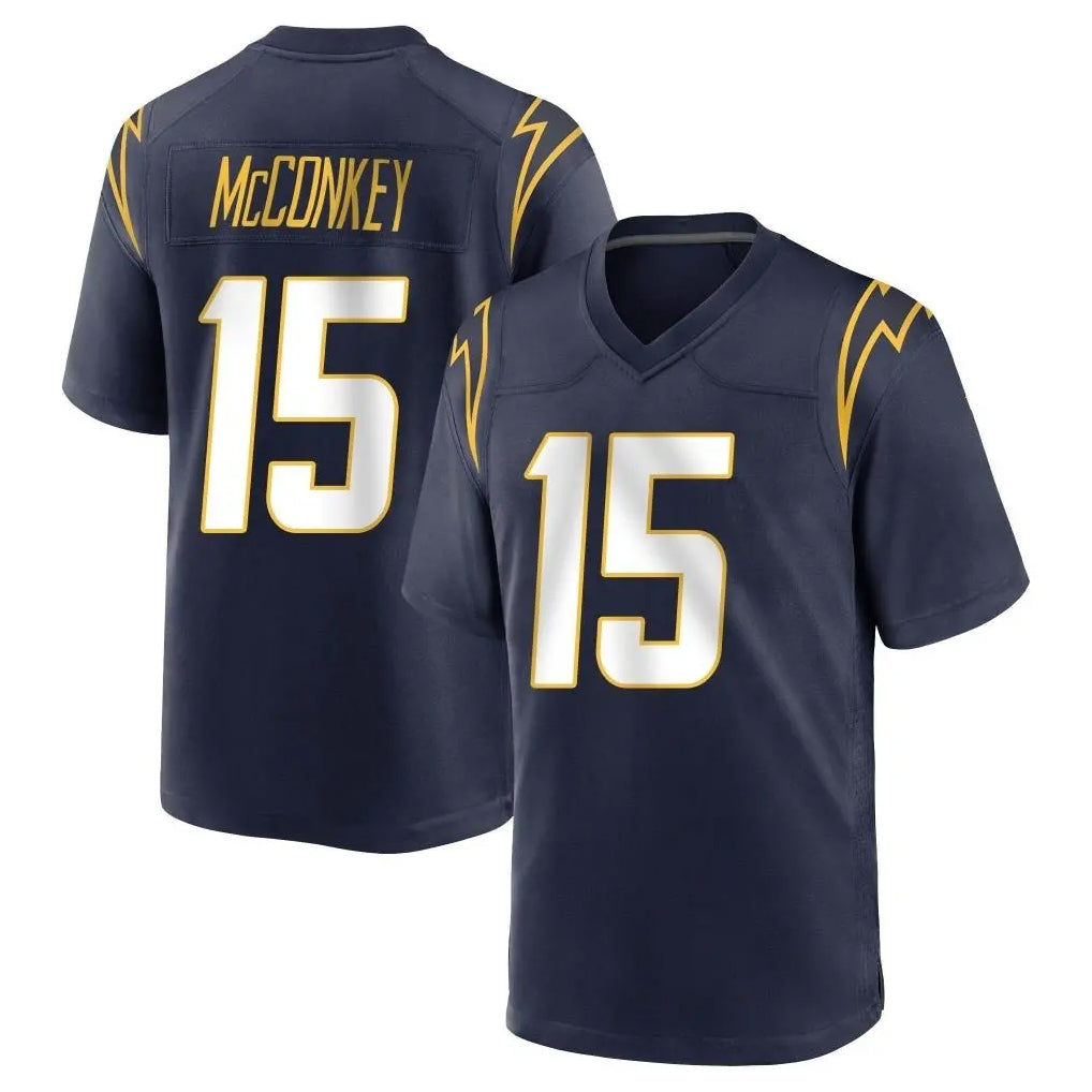 LA.Chargers #15 Ladd McConkey Player Navy Home Game Gdoa Stitched Jerseys