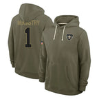 NO.Saints #1 Kool-Aid McKinstry Player Olive Salute to Service Pullover Hoodies Limited Gdoa Stitched Jerseys