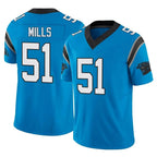 C.Panthers #51 Sam Mills Player Blue Vapor F.U.S.E. Limited Home Game Gdoa Stitched Jerseys