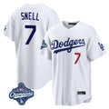 LA.Dodgers #7 Blake Snell Player White Game World Series Meet Home Fdoa Stitched Jerseys