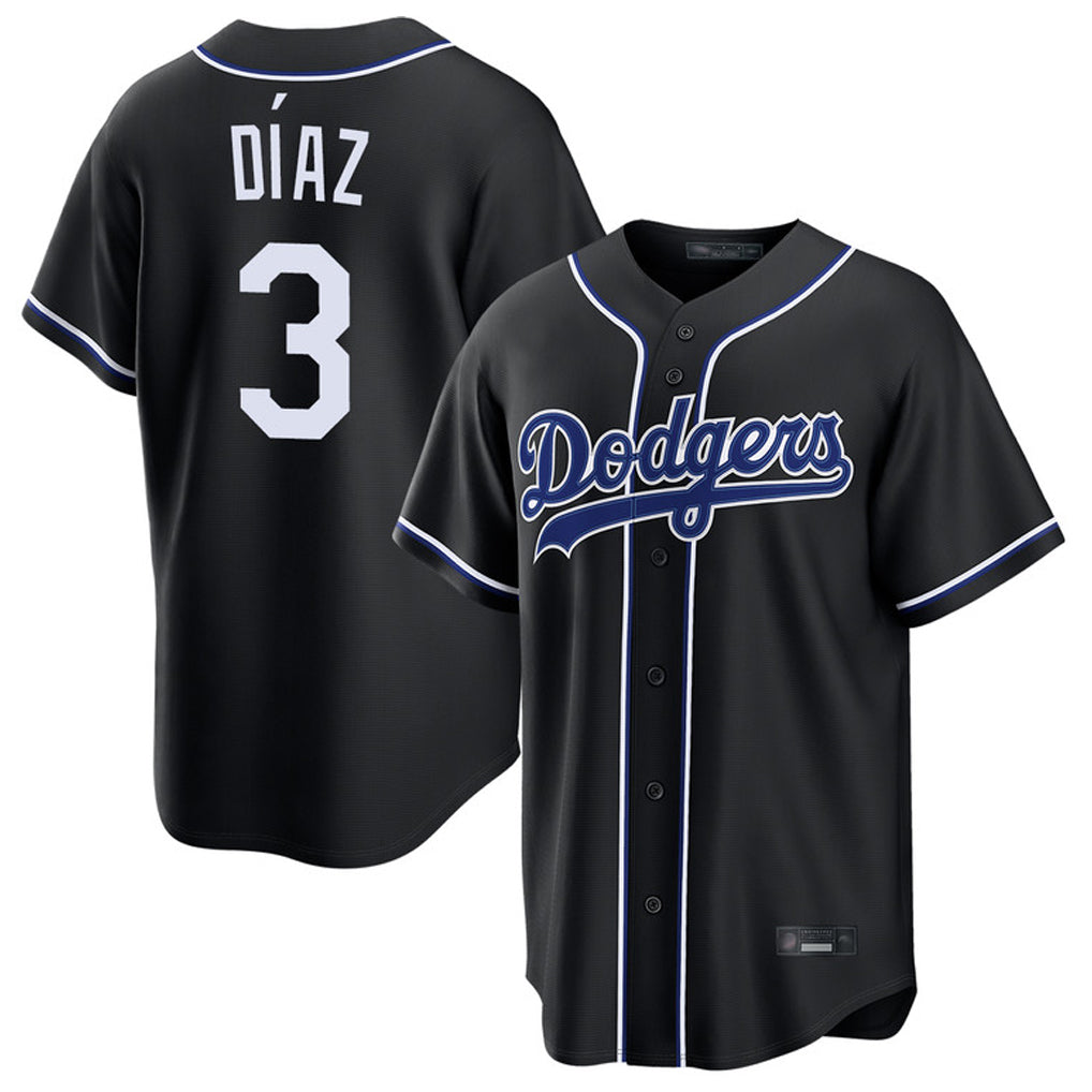 LA.Dodgers #3 Edwin D¨ªaz Player Black Carbon Limited Home Fdoa Stitched Jerseys
