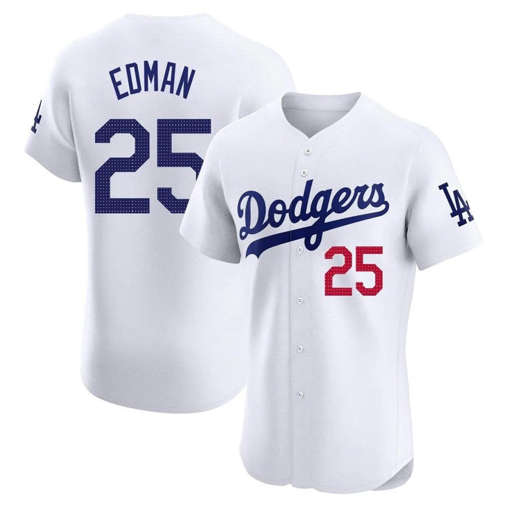 LA.Dodgers #25 Tommy Edman Player Gold White Limited Elite Home Fdoa Stitched Jerseys