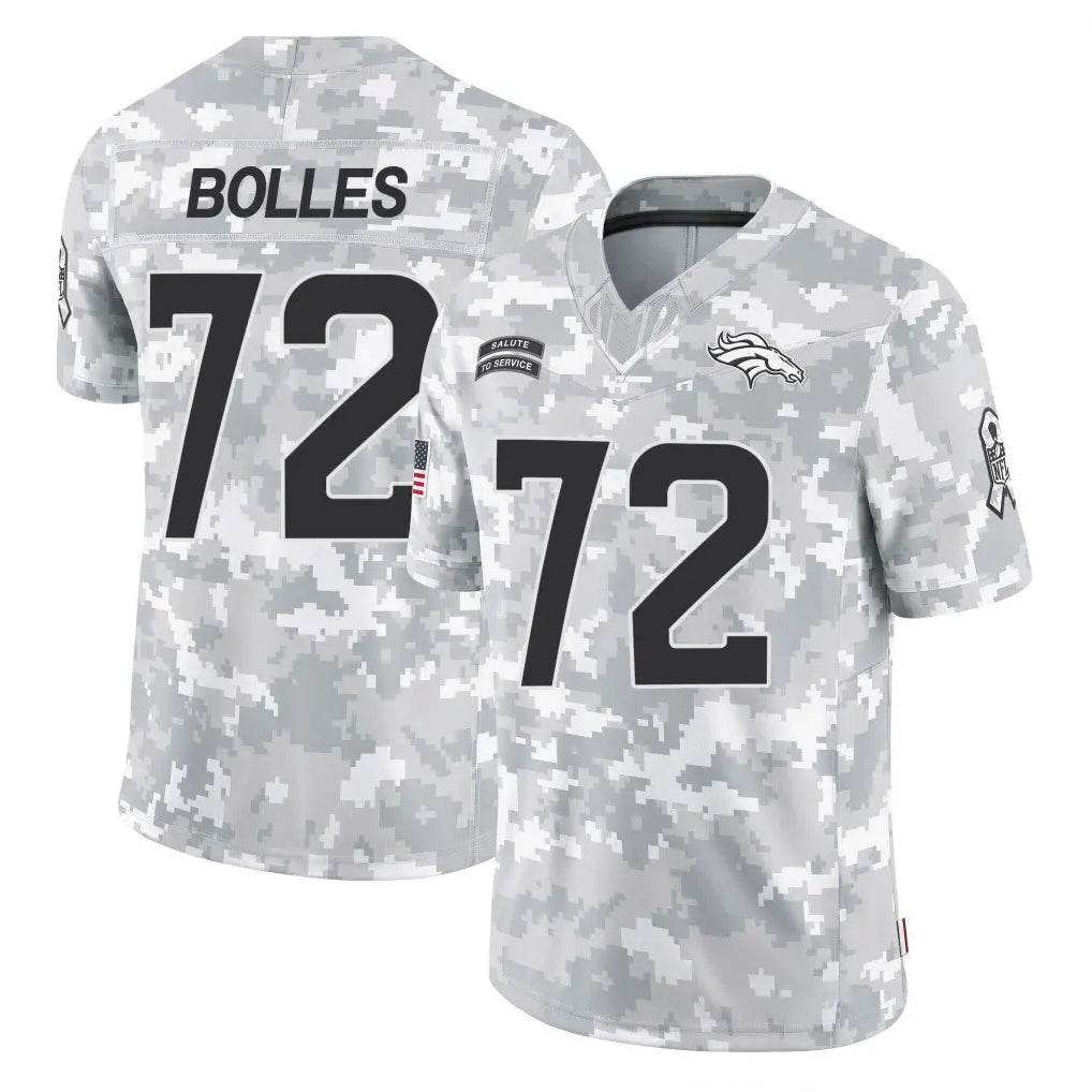 D.Broncos #72 Garett Bolles Player Arctic Camo Salute To Service Limited Gdoa Stitched Jerseys