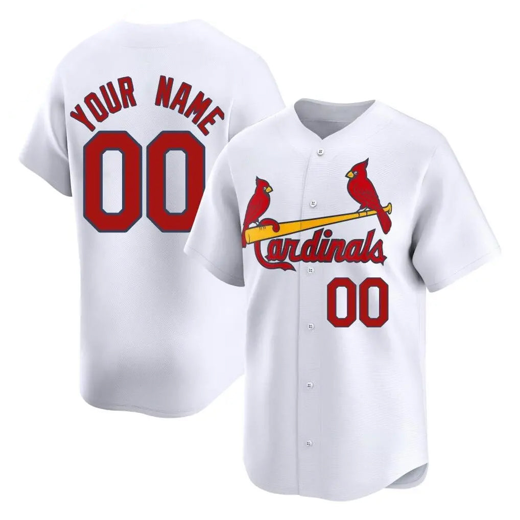 Custom St. Louis Cardinals White Limited Home Game Any Name & Number Gdoa Stitched Jerseys