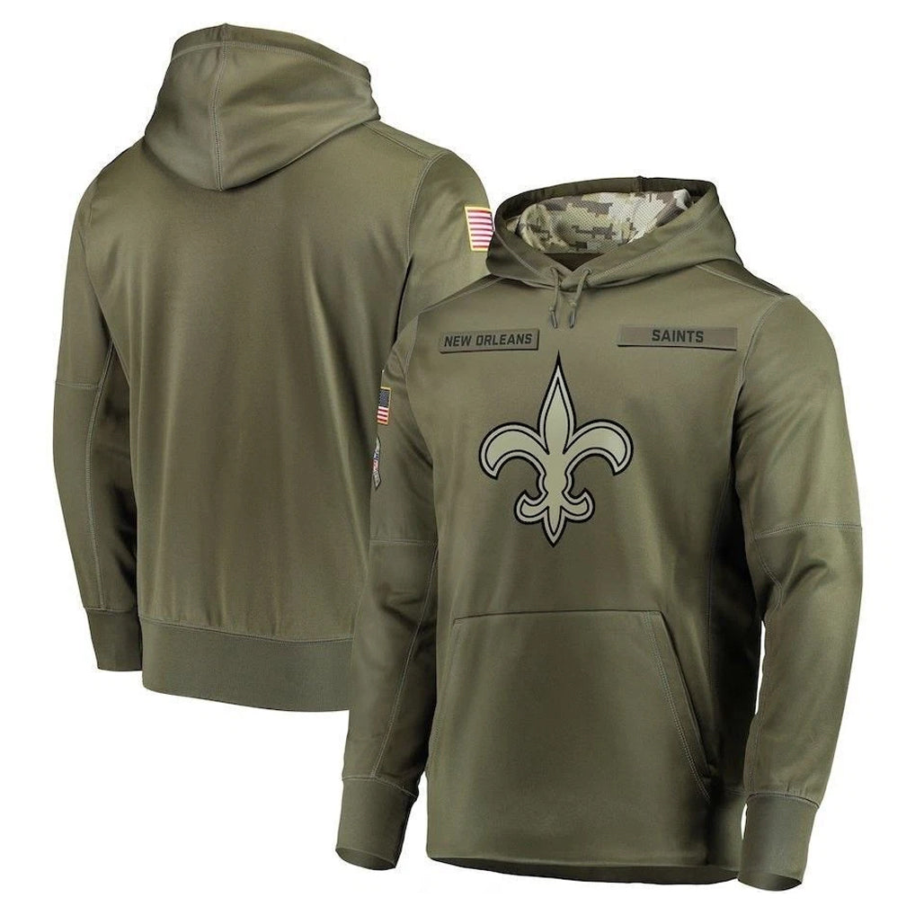 NO.Saints ## Saints Blank Player Olive Salute to Service Pullover Hoodies Home Game Gdoa Stitched Jerseys