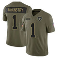 NO.Saints #1 Kool-Aid McKinstry Player Olive 2025 Salute To Service Limited Gdoa Stitched Jerseys