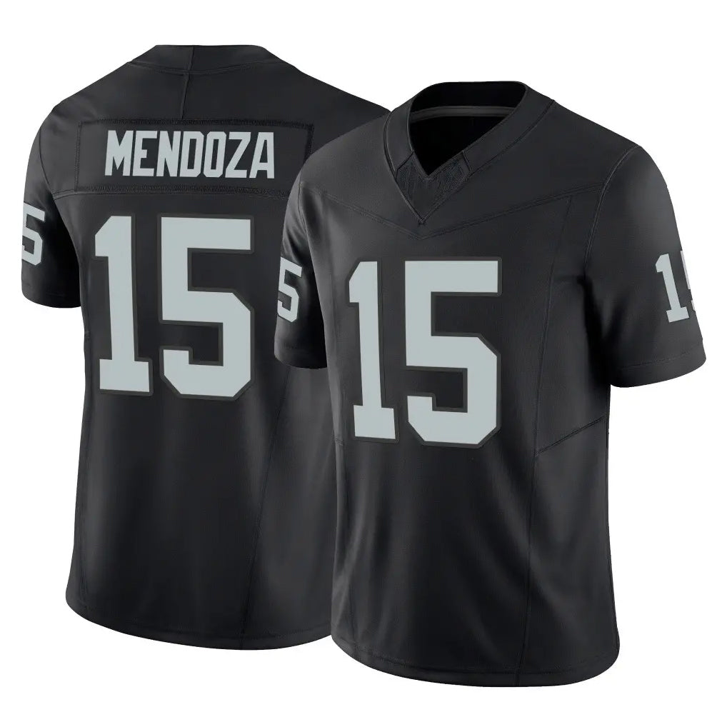 LV.Raiders #15 Fernando Mendoza Player Black Limited Vapor F.U.S.E. Home Game Gdoa Stitched Jerseys