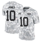 SF.49ers #10 Mac Jones Player Arctic Camo Limited Salute To Service Home Game Gdoa Stitched Jerseys