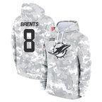 M.Dolphins #8 JuJu Brents Player Arctic Camo Salute to Service Hoodies Limited Game Gdoa Stitched Jerseys