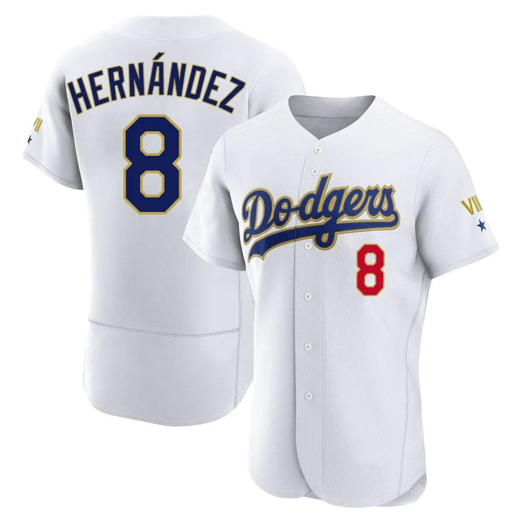 LA.Dodgers #8 Enrique Hern¨¢ndez Player Gold White 2026 Collection Stadium Limited Elite Fdoa Stitched Jerseys