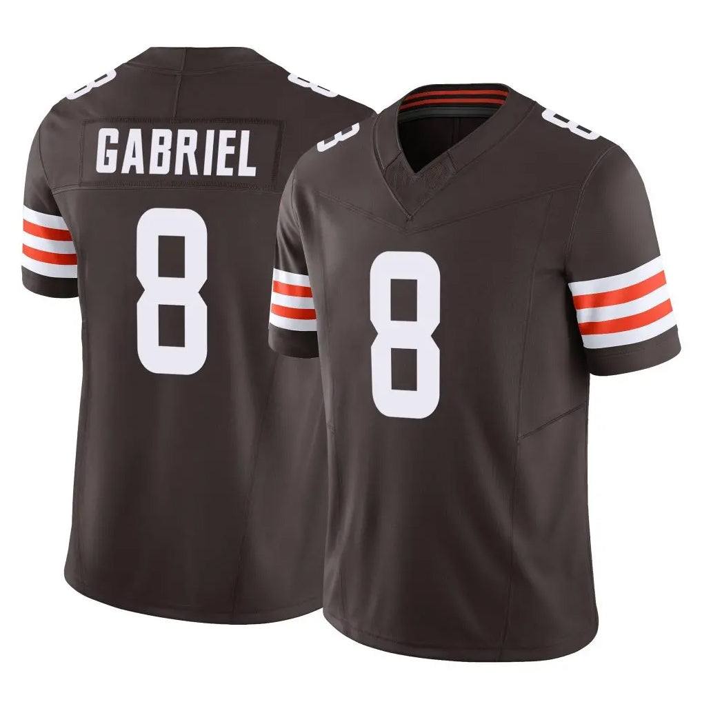 C.Browns #8 Dillon Gabriel Player Brown Vapor F.U.S.E. Limited Home Game Gdoa Stitched Jerseys