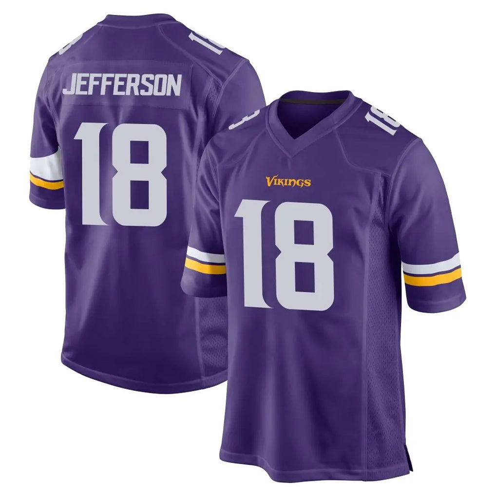 M.Vikings #18 Justin Jefferson Player Purple Home Game Gdoa Stitched Jerseys