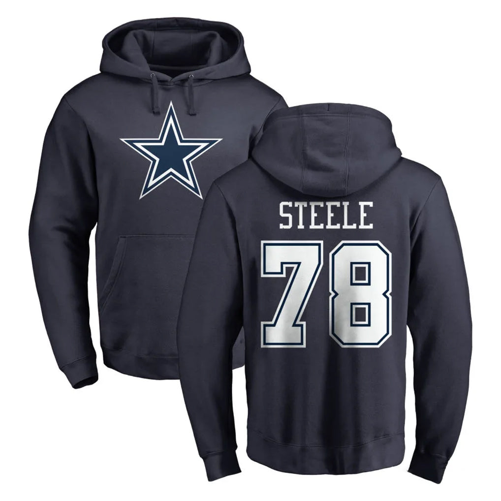 D.Cowboys #78 Terence Steele Player Navy Pullover Hoodies Limited Gdoa Stitched Jerseys