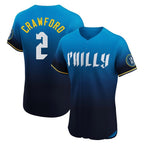 P.Phillies #2 Justin Crawford Player Blue City Connect Home Limited Elite Fdoa Stitched Jerseys