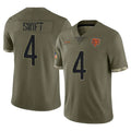 C.Bears #4 D'Andre Swift Player Olive Salute to Service Limited Game Gdoa Stitched Jerseys
