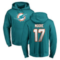 M.Dolphins #17 Trey Moore Player Aqua LOGO Pullover Hoodies Limited Gdoa Stitched Jerseys
