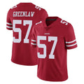 SF.49ers #57 Dre Greenlaw Player Red Limited Vapor Untouchable Home Game Gdoa Stitched Jerseys