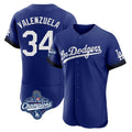 LA.Dodgers #34 Fernando Valenzuela Player Royal World Series Meet City Connect Elite Home Fdoa Stitched Jerseys