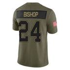 B.Bills #24 Cole Bishop Player Olive Salute To Service Limited Home Game Gdoa Stitched Jerseys