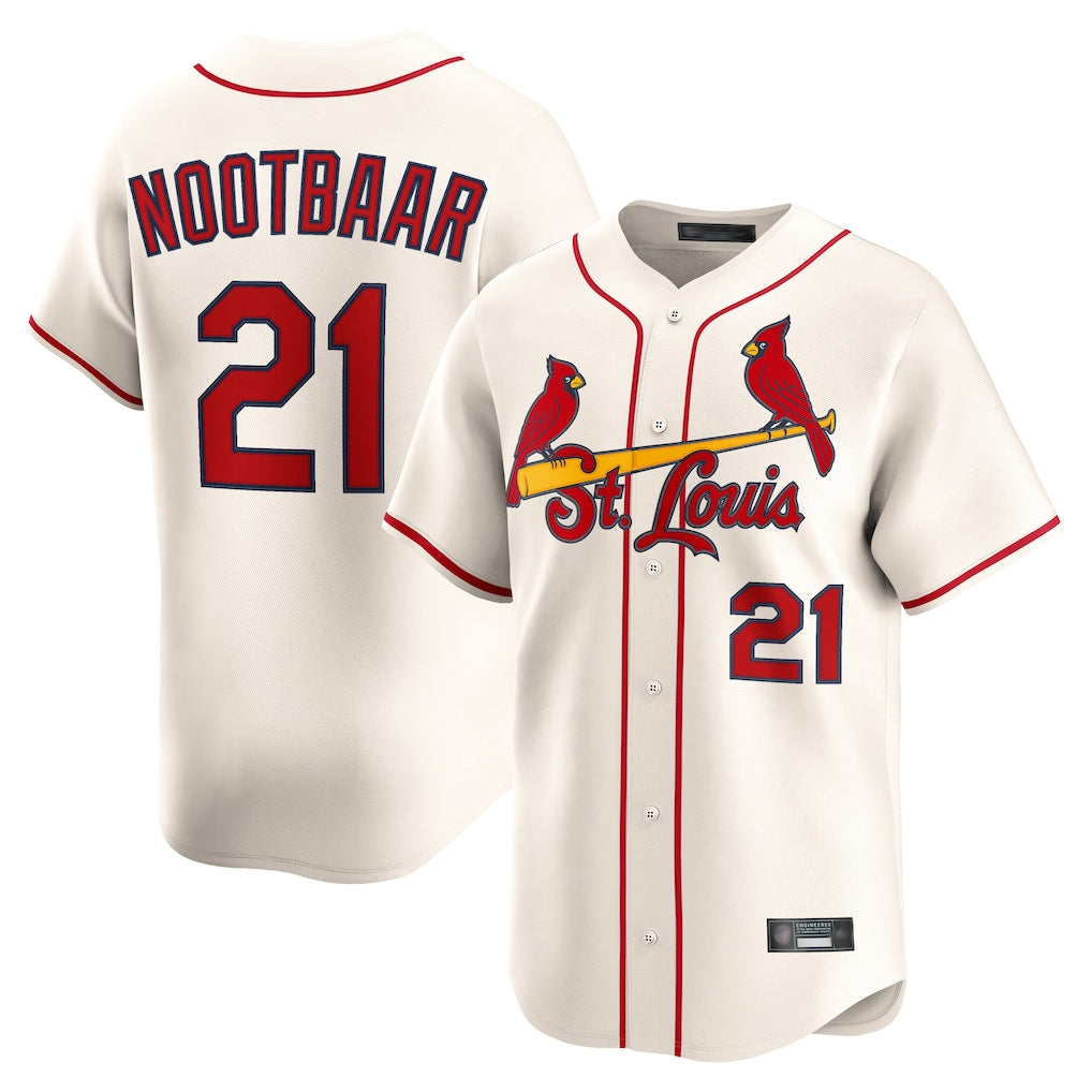 St. Louis Cardinals #21 Lars Nootbaar Player Cream Home Limited Fdoa Stitched Jerseys