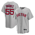 B.Red Sox #55 Ranger Su¨¢rez Player Gray Road Home Game Gdoa Stitched Jerseys