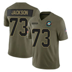 M.Dolphins #73 Austin Jackson Player Olive 2025 Salute To Service Limited Game Gdoa Stitched Jerseys
