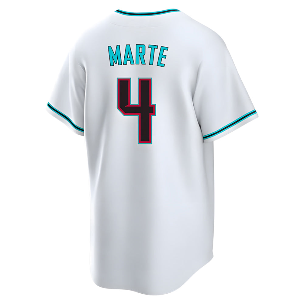 A.Diamondbacks #4 Ketel Marte Player White World Series Home Game Gdoa Stitched Jerseys