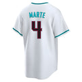 A.Diamondbacks #4 Ketel Marte Player White World Series Home Game Gdoa Stitched Jerseys