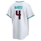 A.Diamondbacks #4 Ketel Marte Player White World Series Home Game Gdoa Stitched Jerseys