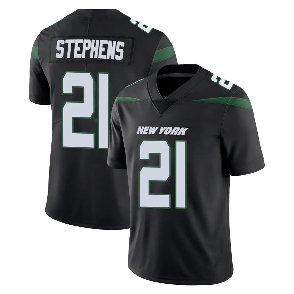 NY.Jets #21 Brandon Stephens Player Stealth Black Limited Vapor Home Game Gdoa Stitched Jerseys