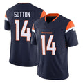 D.Broncos #14 Courtland Sutton Player Navy Limited Vapor F.U.S.E. Home Game Gdoa Stitched Jerseys