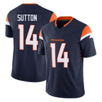 D.Broncos #14 Courtland Sutton Player Navy Limited Vapor F.U.S.E. Home Game Gdoa Stitched Jerseys