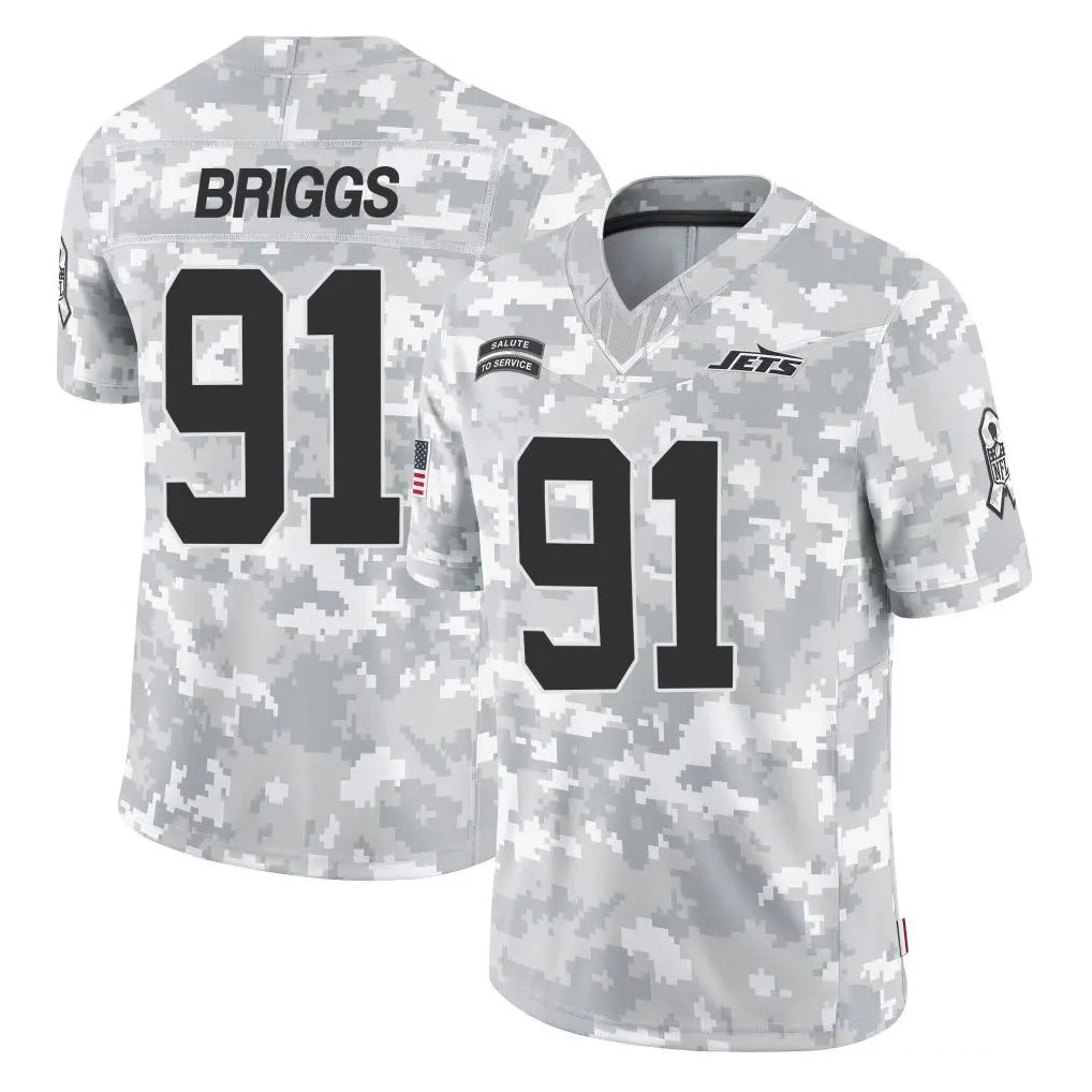 NY.Jets #91 Jowon Briggs Player Arctic Camo Salute to Service Limited Game Gdoa Stitched Jerseys
