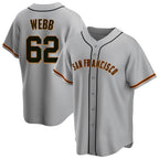 SF.Giants #62 Logan Webb Player Gray Home Game Fdoa Stitched Jerseys
