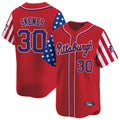P.Pirates #30 Paul Skenes Player Red 2025 Independence Day Vapor Premier Limited Fdoa Stitched Jerseys